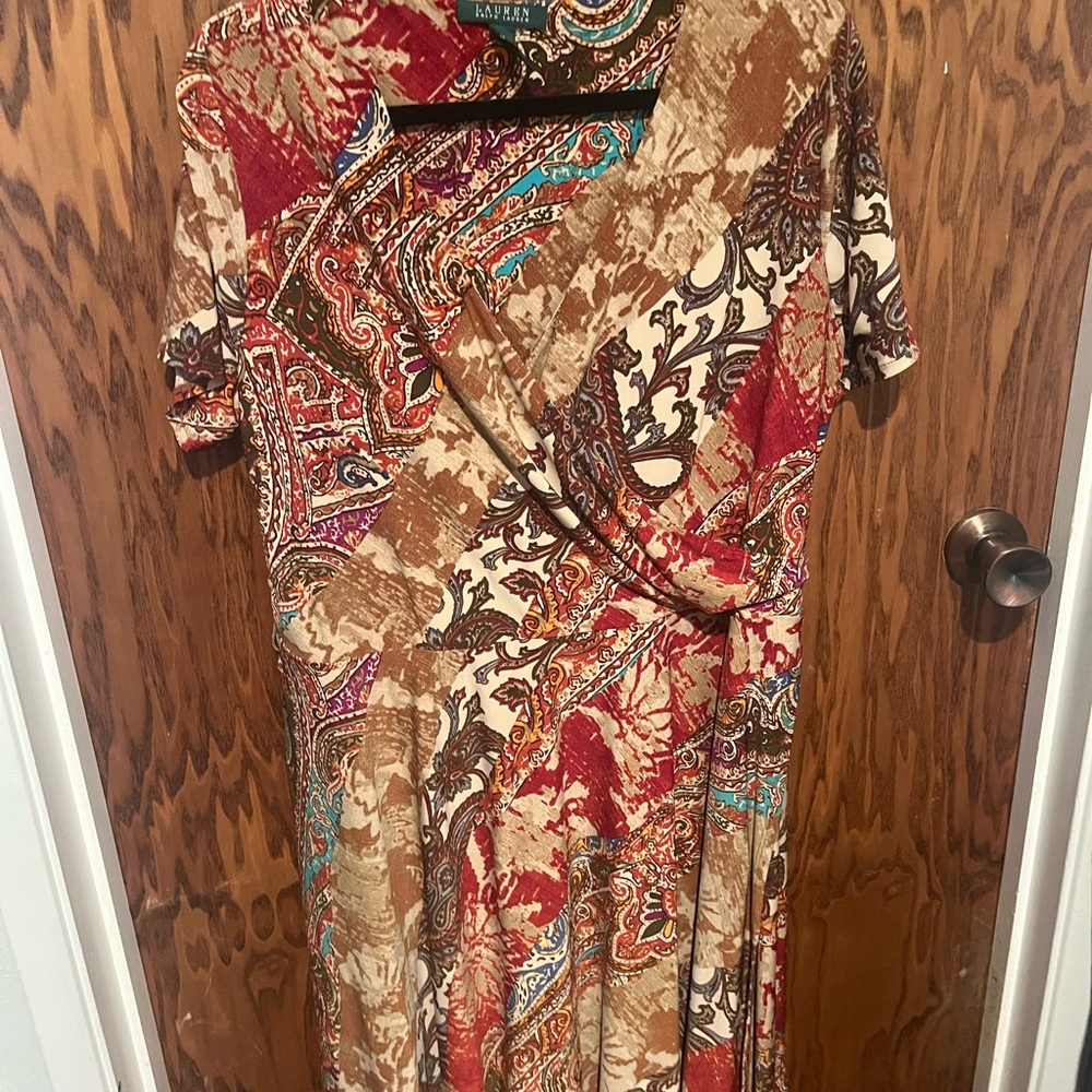 Ralph Lauren Women's Paisley Dress - Red and Brown